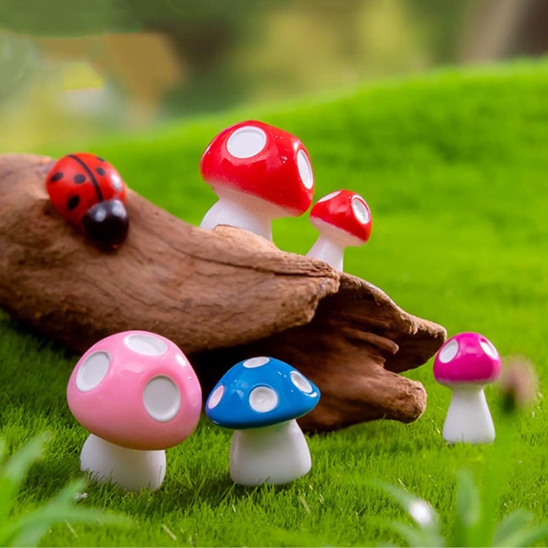 MAOMIA Miniature Mushroom Figurines 32 Pcs Fairy Garden Accessories Mushroom Cake Toppers Micro Landscape Garden Decoration Plant Flower Pots Ornaments - Image 5